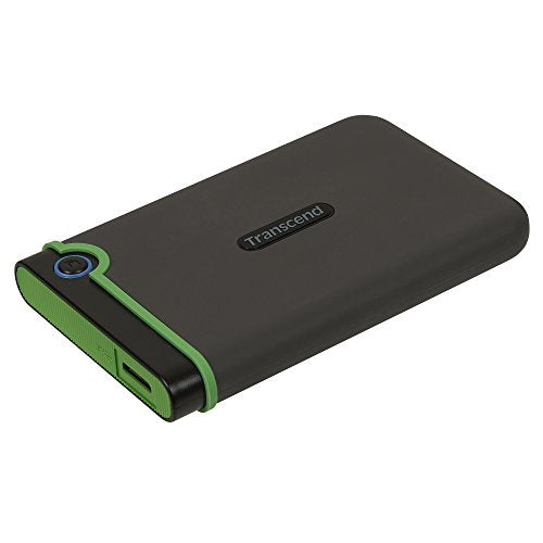 Transcend StoreJet 2TB Rugged External Hard Drive, USB3.1(5Gbps) Portable HDD w/One Touch Auto-Backup Button/Anti-Shock