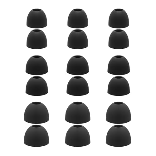 Klowcok Replacement Ear Tips for PocBuds T60 / occiam T9 Earbuds, Silicone Earbuds Tips, 9 Pairs (S/M/L) Black