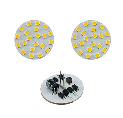 CBconcept 5 Pack, BackPin LED G4, 320 Lumens, 2 Watt (20W Equal), Warm White 3000K, 180 Degree Beam Angle, Dimmable, Low Volt AC-DC 12 Volt, JC G4