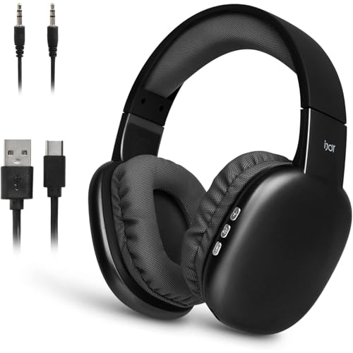 iJoy Ultra Wireless Over-Ear Bluetooth Headphones with Mic, Up to 10 Hours Playtime, Bluetooth Headset 33Ft Range with Backup AUX Cable & SD Slot…