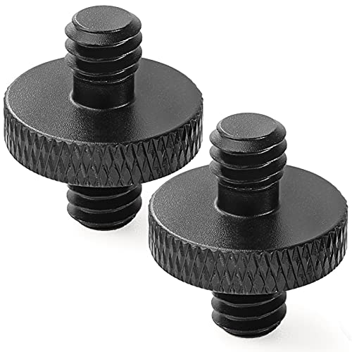 1/4" Male to 1/4" Male Threaded Tripod Screw Adapter Double Sided Standard Mounting Thread Converter for Camera Cage Mount (2 Pack)