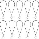 Yxinjy 10 Pcs Black Lanyard Cell Phone Charm Split Ring Strap, Clasp Lariat Cord Strap For Mobile Cell Phone/Mp3/Mp4/Usb Flash Drive/Keyrin Clever