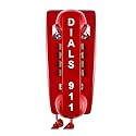 Industrial-Grade Emergency Wall Phone with Hotline Dialer Pre-Programmed to Auto dial 911 (Off-Hook) - RED by HQTelecom