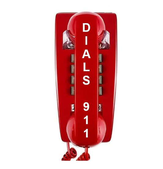 Industrial-Grade Emergency Wall Phone with Hotline Dialer Pre-Programmed to Auto dial 911 (Off-Hook) - RED by HQTelecom