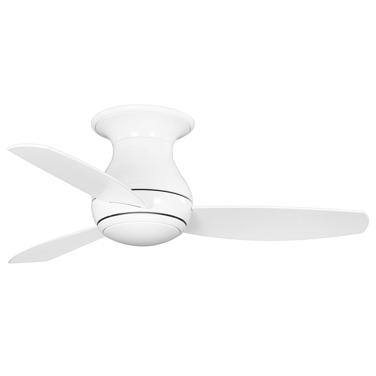 Kathy Ireland Home [CF144LWW] Curva Sky LED Outdoor Ceiling Fan with Light Kit, 44 Inch Modern Flush Mount with Weather Resistant Blades Dimmable