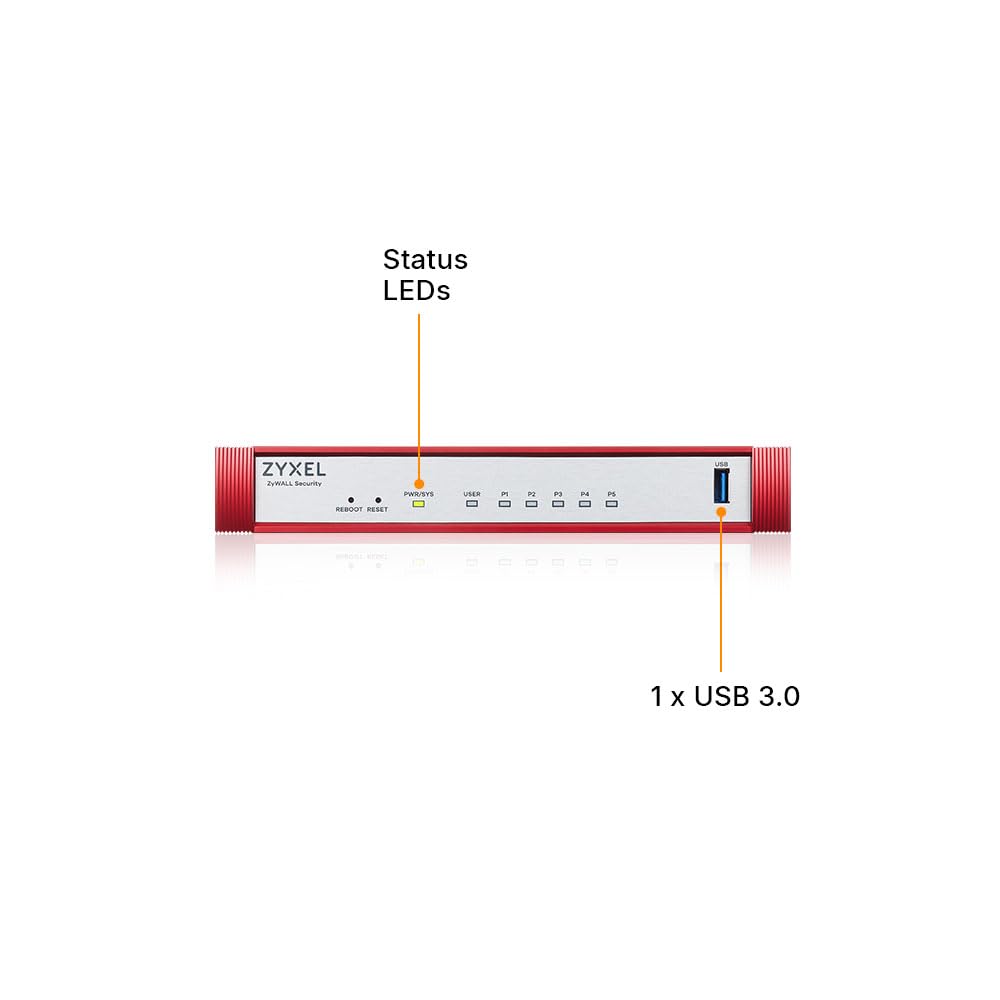 Zyxel USGFLEX50H Cyber Security Firewall | 2 Gbps, Up to 25 Users | Hardware Only | 5X Gigabit Ports | IPSec/SSL VPN, IPS Anti-Malware, UTM | Nebula