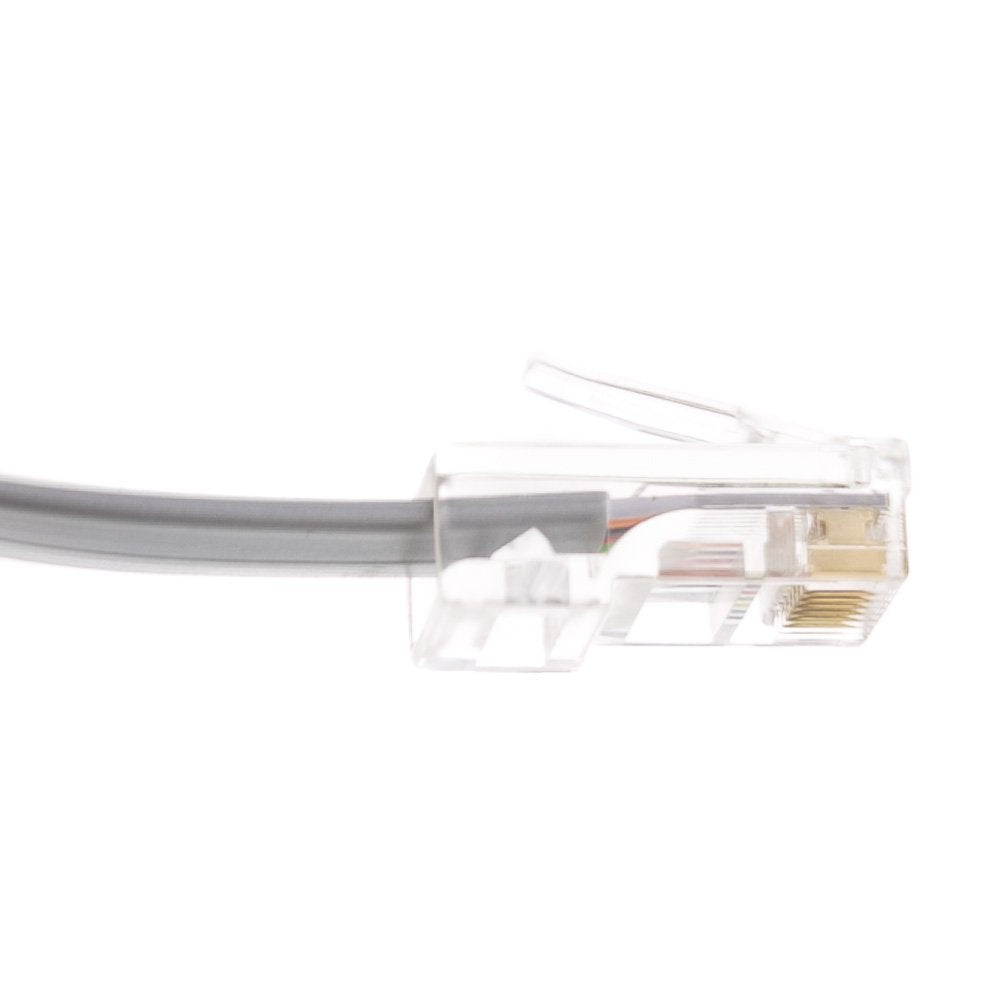 CableWholesale 7 feet Telephone Cord (Data), RJ45 Gold Plated Connectors, 8P / 8C, Silver Satin, 28AWG, Straight, RJ45 Phone Cable