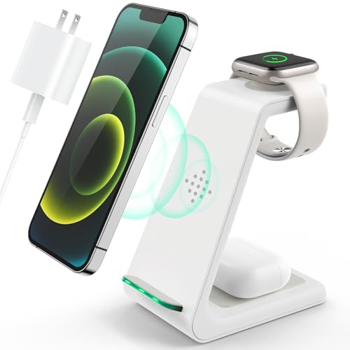 3 in 1 Wireless Charging Station, 2026 Upgraded Fast Desk Charger Station for iPhone 17 16 15 14 13 12 Pro Max Plus, Charger Stand for Apple Watch 11
