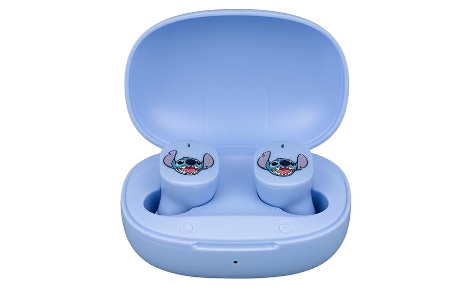 Disney Stitch Wireless Earbuds for Kids, Bluetooth Earbuds with Charging Case