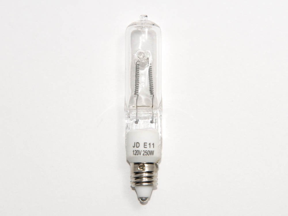 Bulbrite Halogen T4 Q250CL/MC 120-Volt Halogen JD Type Mini-Candelabra E11 Bulb,250-Watt,Clear