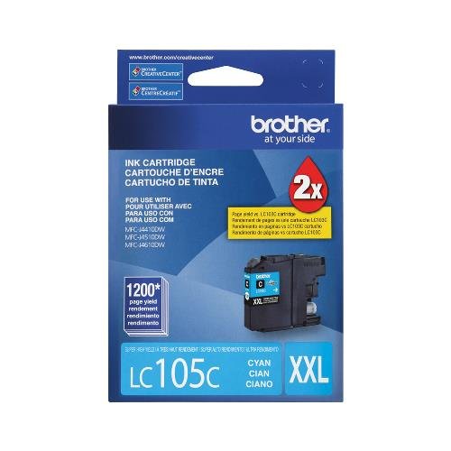 Brother LC105C OEM Ink - MFC-J4310DW 4410DW 4510DW 4610DW 4710DW 6520DW 6720DW 6920DW Super High Yield Cyan Ink (1200 Yield) OEM