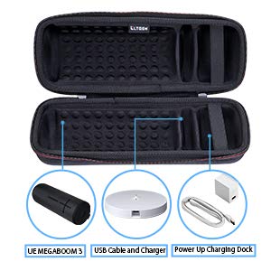 LTGEM Case Compatible with Ultimate Ears Boom 4/3 Portable Waterproof Speaker and Charger Dock, Black