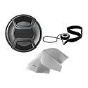 Digital Nc Sigma Zoom Telephoto 70-300mm f/4-5.6 APO DG Macro Lens Cap Center Pinch (58mm) + Lens Cap Holder + Nwv Direct Microfiber Cleaning Cloth.