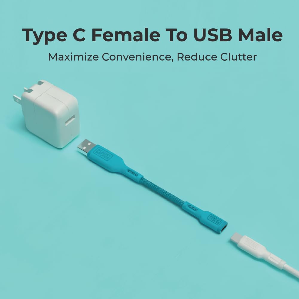 BLACK+DECKER USB C to USB Adapter [2 Pack] Type C Female to USBA Male OTG Cable USBA to USBC Adapter Apple Compatible with MacBook Pro/Air iPhone…