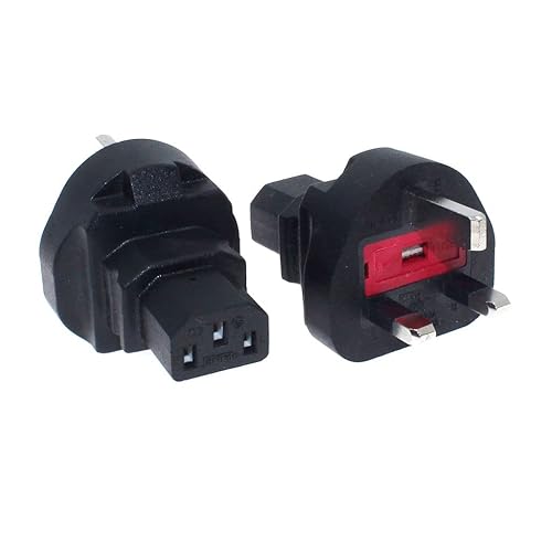 Toptekits UK to C13 Power Adapter,UK 3-Pole Male to IEC 320 C13 AC Power Adapter,UK BS1363 to C13 PDU/UPS Server, UK Plug. Britain Converter (UK…