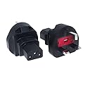 Toptekits UK to C13 Power Adapter,UK 3-Pole Male to IEC 320 C13 AC Power Adapter,UK BS1363 to C13 PDU/UPS Server, UK Plug. Britain Converter (UK…