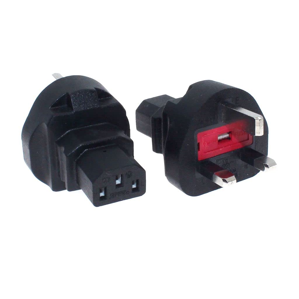 Toptekits UK to C13 Power Adapter,UK 3-Pole Male to IEC 320 C13 AC Power Adapter,UK BS1363 to C13 PDU/UPS Server, UK Plug. Britain Converter (UK…