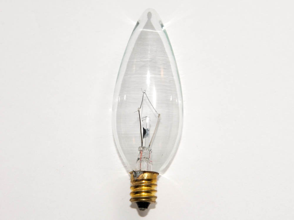 Bulbrite 25CTC/32/3 25-Watt 130-Volt Incandescent Torpedo Chandelier Bulb, 32mm, Clear