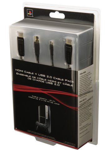 Sony PS3 HDMI Cable + USB 2.0 Cable Pack