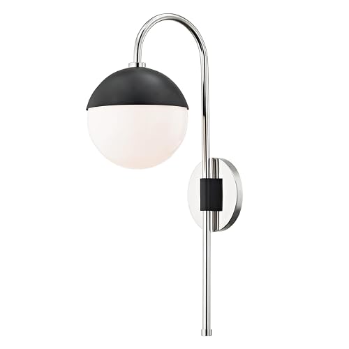 Mitzi HL249101-PN/BK Renee - 1 Light Plug-in Sconce 20 inches Tall and 6.25 inches Wide - Polished Nickel/Black