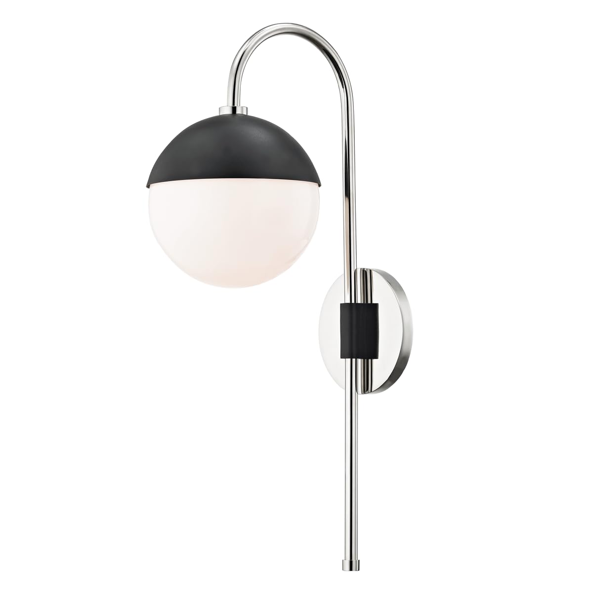 Mitzi HL249101-PN/BK Renee - 1 Light Plug-in Sconce 20 inches Tall and 6.25 inches Wide - Polished Nickel/Black