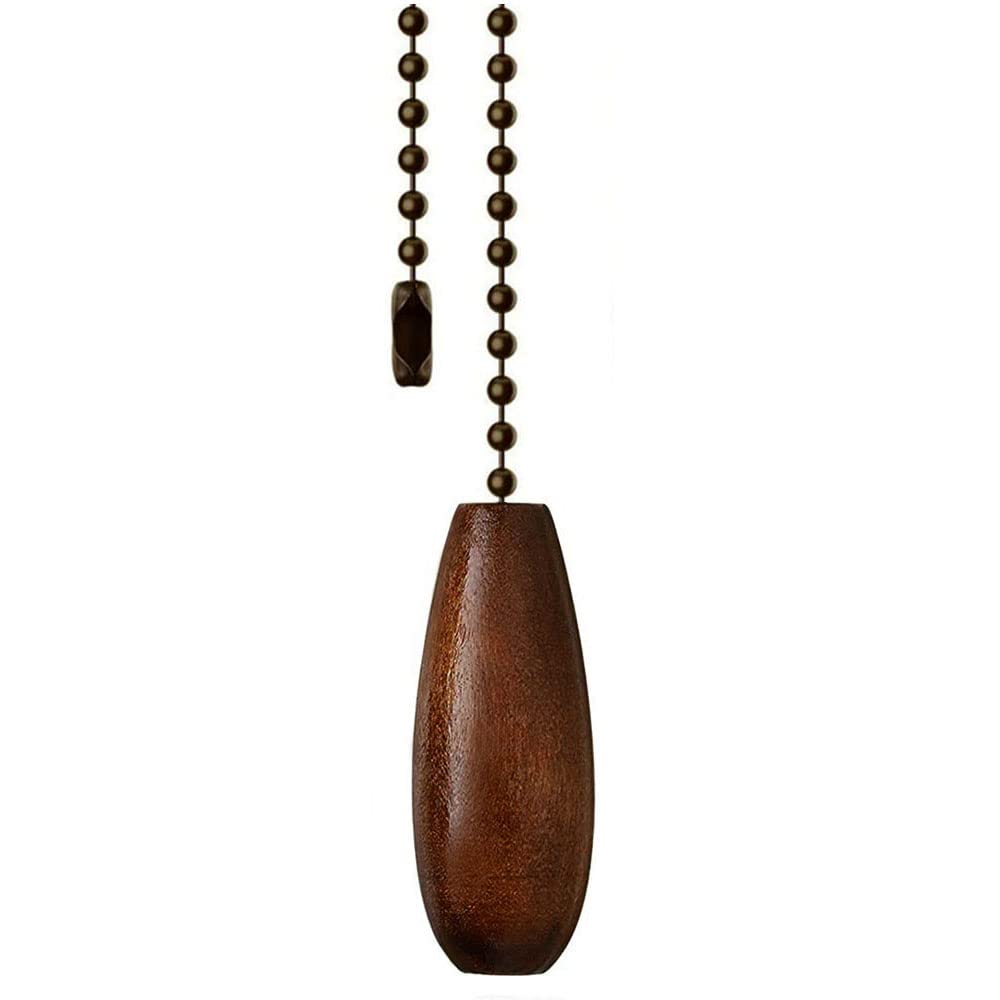 Ceiling Fan Pull Chain 12 inch Wooden Pull Chain Extension Fan Chain Extender Ceiling Fan Pulls Ornament with Ball Fan Chain Connector for Ceiling Fan