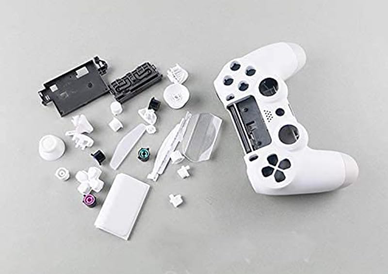 Housing Shell Case Cover Holder with Buttons for PS4 Pro Slim Controller JDS 040 JDM-040 Replacement (White)