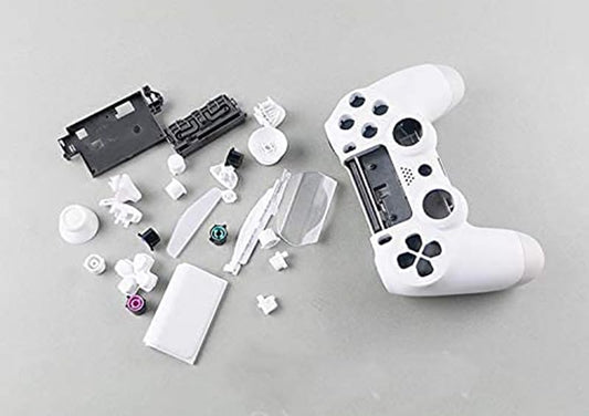Housing Shell Case Cover Holder with Buttons for PS4 Pro Slim Controller JDS 040 JDM-040 Replacement (White)