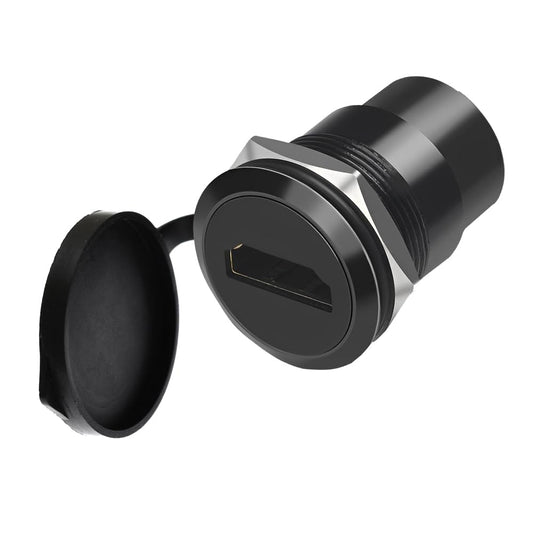 YiKaiEn HDMI Panel Mount Adapter 4K@60Hz - Female-to-Female Threaded Connector, with Anti-Loosening Gasket and Waterproof Cover, Ideal for Car