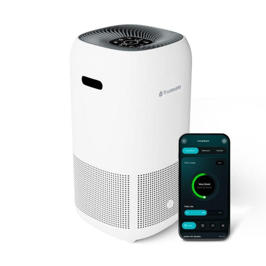 TrustedAir TruFlow Smart HEPA Air Purifier for Home, Large Room up to 1986 Sq Ft, 265 CFM, WiFi App Control, PM2.5 Sensor, 3-Stage Filtration, Sleep
