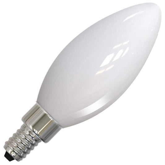 Bulbrite Item 776773 LED Filament Bulb, 3000K, Fully Compatible Dimming, Bulb Type B11, 4.5 Watts, Bulb Base E12, 400 Lumens, 120V, CRI 90, Soft White