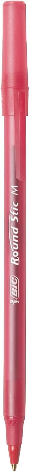 BIC Round Stic Xtra Life Pens, Medium Point 1.0mm, Red Ink, 48 Pack