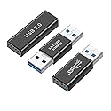 3 Pack USB 3.0 Coupling Adapter, USB A Female to Female Converter, Type A Male to Male, USB A Female to Male Extension Coupler Converter Bridge…