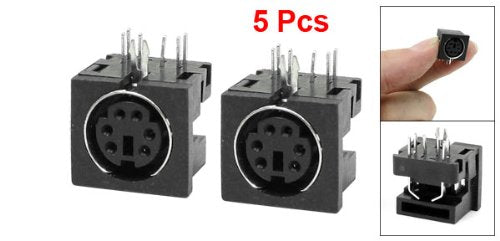 uxcell 5 Pcs Replacement S-Video 6 Pin Female PCB Mount Mini Din Sockets