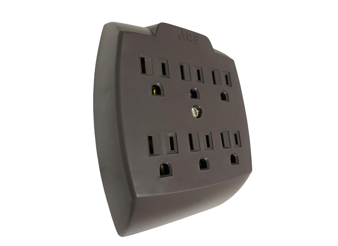 Projex FA-357AE/01PRJ Adapter Grounded 6 outlets Brown
