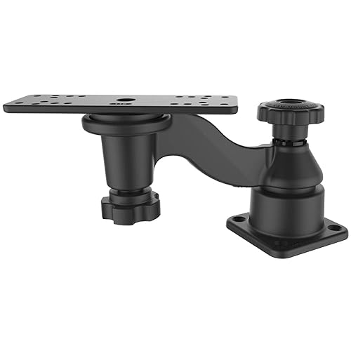 RAM MOUNTS Fish Finder Swing Arm Mount with Base 6" Dual-Arm Marine Electronics Mount for GPS & Chartplotters RAM-109HU