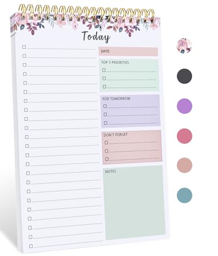 To Do List Notepad - To Do List Notebook for Work with 52 Sheets, Undated Daily Planner Perfect for Enhanced Productivity and Goal Achievement - Rosy