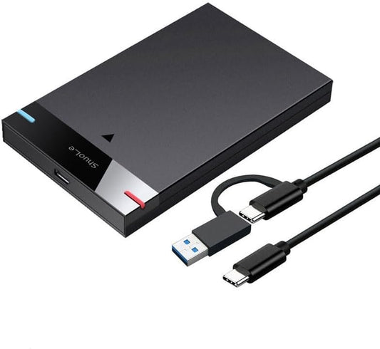 Enclosure HDD Case 2.5 Inch Hard Drive Enclosure, USB 3.0 Type-C Cable External Hard Drive 5TB 5Gbps HD Portable Storage Device Support UASP