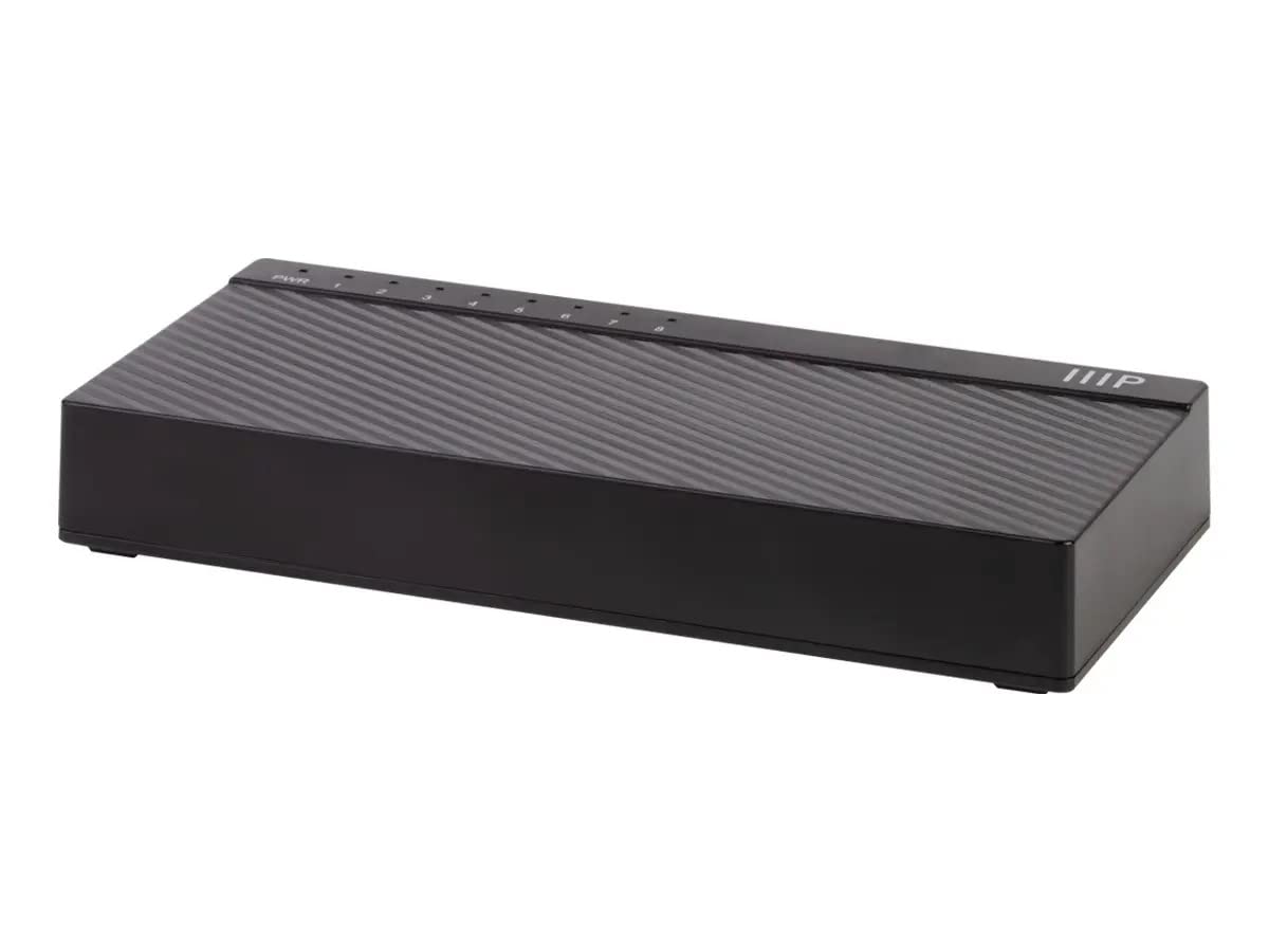 Monoprice 8?Port Fast Ethernet Unmanaged Network Switch - 10/100Mbps, Compact, Desktop or Wall Mount, Plug-N-Play, for Network Enabled Devices Such As