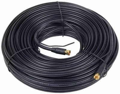 RCA VHB6111GR RG6 Coaxial Cable, Black, 100 Ft. - Quantity 1