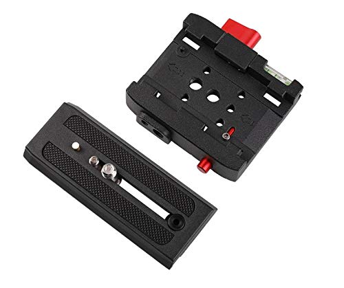 Wondalu Professional Aluminum Alloy Rapid Connect Adapter Mount Camera Quick Release Shoe Plate with 1/4 3/8 inches Screw for DSLR Camera Camcorder