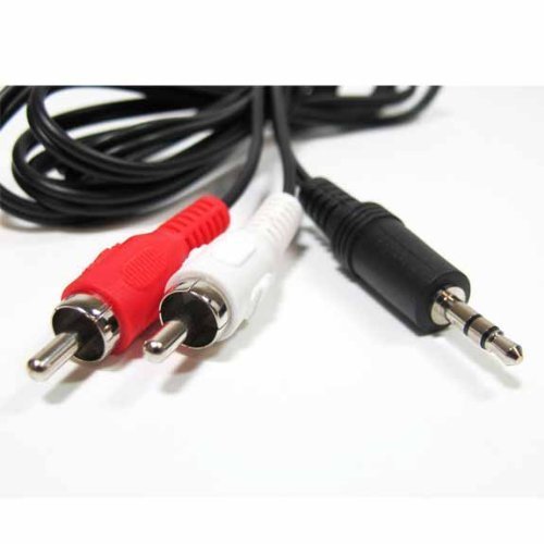 3.5 MM Stereo Male to Two RCA Male Cable 50 ft - 22 AWG