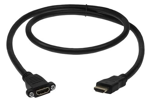 1ft Panel Mount HDMI Cable with Hi-Speed Ethernet v1.4