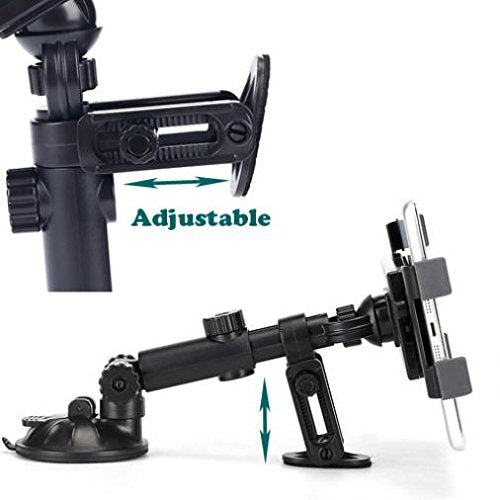 Premium Car Mount Dash Holder Swivel Cradle Stand Dashboard Dock Strong Suction for iPad 4, Air, 2, Mini, 2, 3, 4, Pro 10.5, 12.9, 9.7 - Lenovo Moto