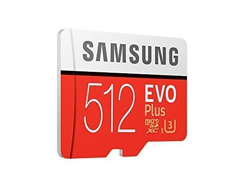 Samsung EVO Plus 512 GB microSDXC UHS-I U3 100 MB/s Full HD & 4K UHD Memory Card with Adapter (MB-MC512GA)
