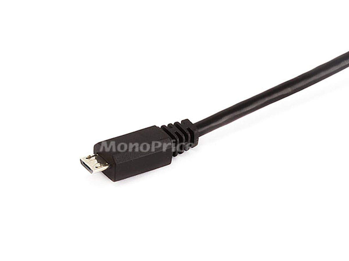 Monoprice 105139 10ft Micro USB / Micro-B 2.0 A Male to 5pin Male 28/28AWG Cable compatible with Samsung Galaxy , Note , Android, LG , HTC One,Nexus