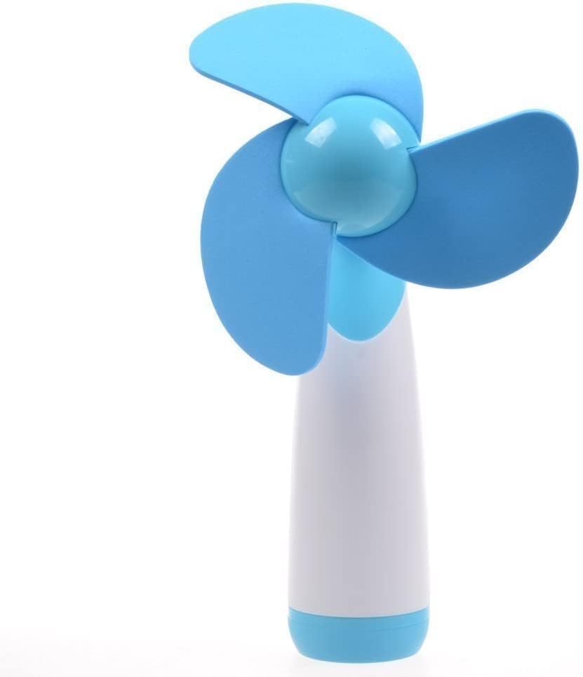 JDYYICZ Mini Handheld Fan Personal Fan Battery Soft Foam Blades Powered for Home and Travel (Blue 1pcs)