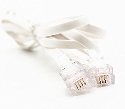 10M 40ft RJ11 6P4C Modular Telephone Phone Cables Wire White