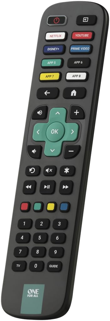 One for All URC4923 Replacement Remote Control for Roku Smart TVs, Black