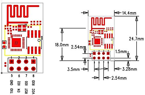 HiLetgo 3pcs ESP8266 ESP-01 Serial WiFi Wireless Transceiver Wireless Module Development Board LWIP AP+STA Compatible with Arduino